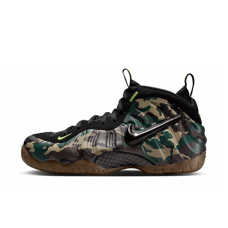 Nike Air Foamposite Pro – Camo – “Black / Black-Voltage Green-Gum Dark Brown” | IM5204-001