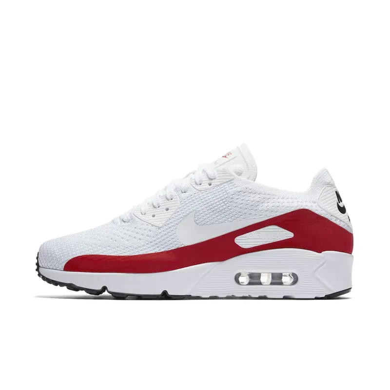 Nike Air Max 90 Ultra 2.0 Flyknit White Red “White / Red / Black” | 875943-102