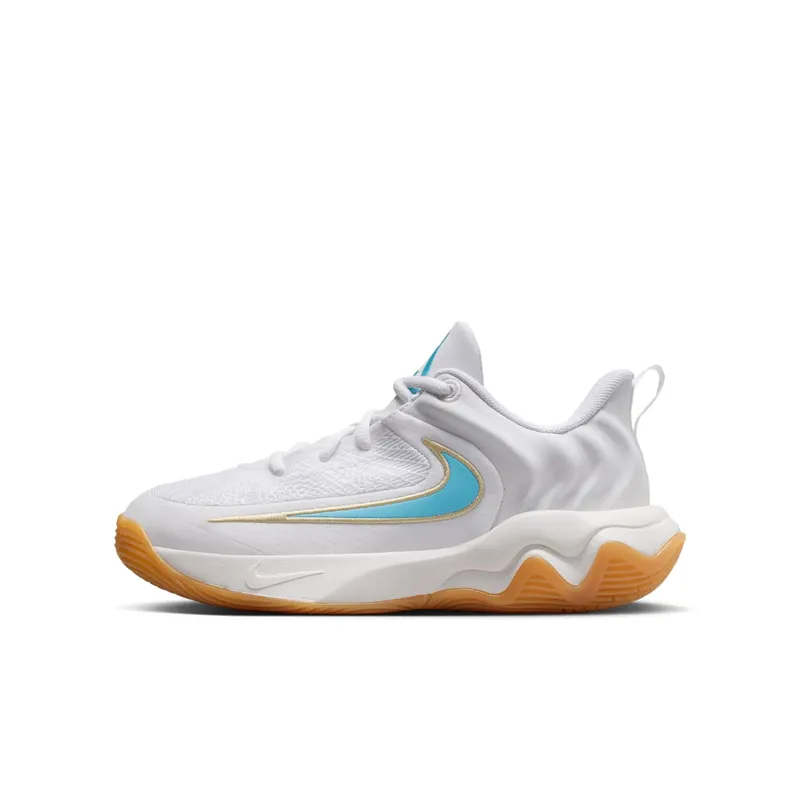 Nike Giannis Immortality 4 White Team Gold Gum Yellow Aquarius Blue | IH7664-100