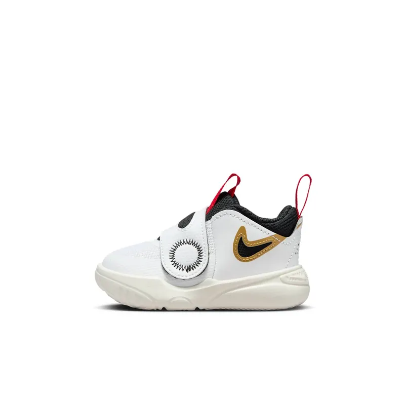 Nike Team Hustle D 11 White Metallic Gold University Red Black | DV8995-104
