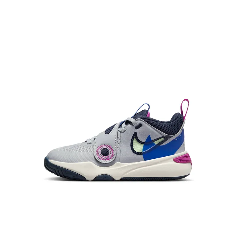 Nike Team Hustle D 11 SE Wolf Grey Obsidian Hyper Royal Vapor Green | FN5006-001