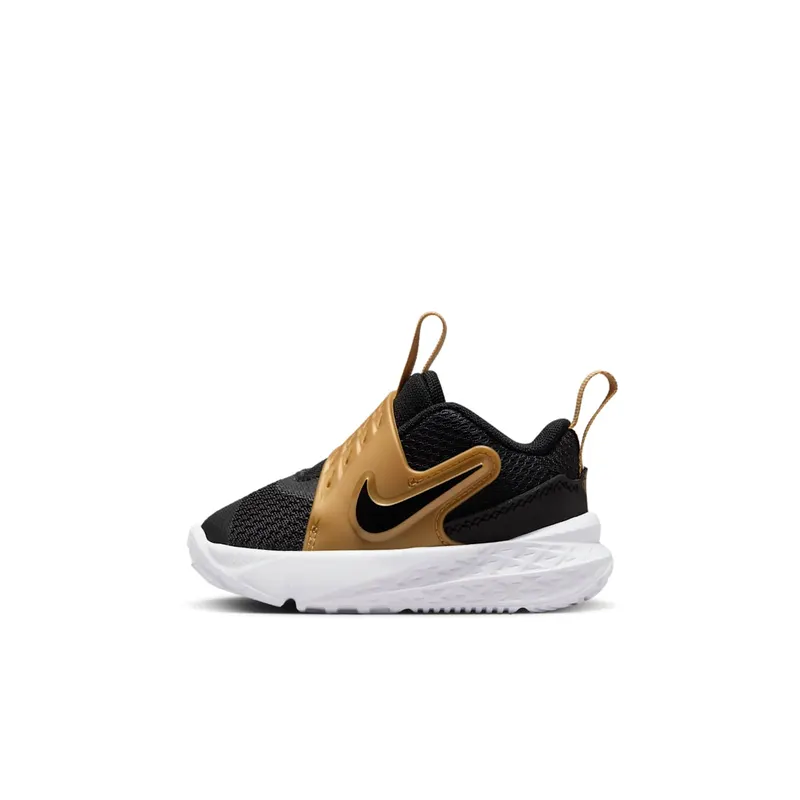 Nike Team Hustle D 12 Black Metallic Gold White | HF6281-003