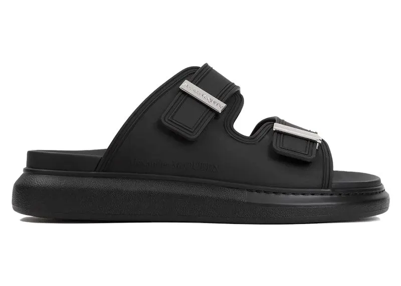 Alexander McQueen Hybrid Double Buckle Sandal Black “Black / Silver” | 663563 W4Q51 1081