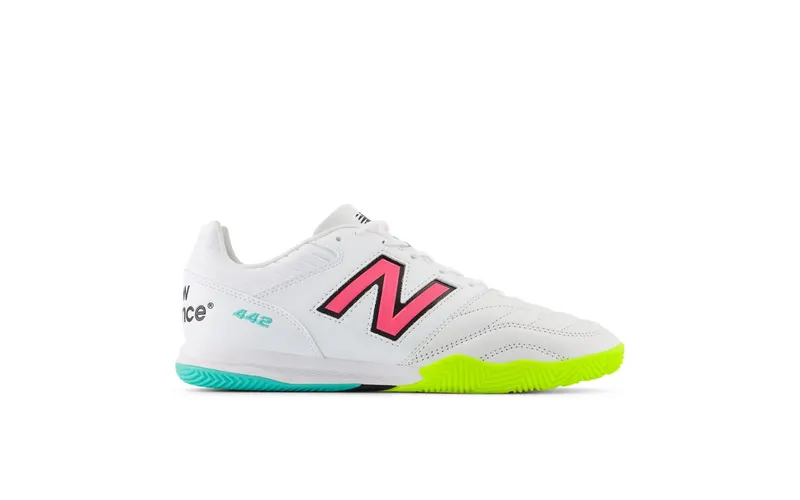 New Balance 442 Pro Indoor v2 White Hi-Lite Neon Pink | MS41IWH2