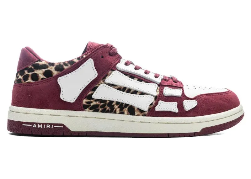 AMIRI Skel Top Low Burgundy Leopard | AMFOSR1057-652