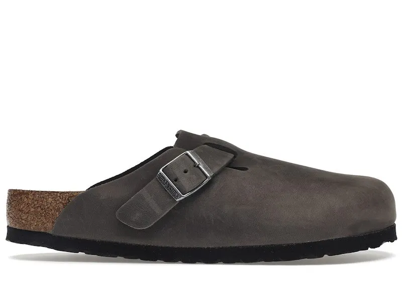Birkenstock Boston Soft Footbed Oiled Leather Iron Grey | 1013255