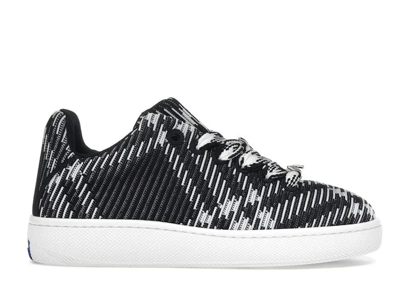 Burberry Check Knit Box Sneaker Black White | 8083775