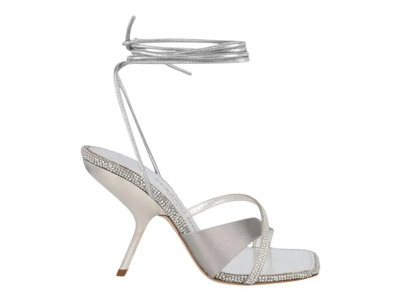 Ferragamo Allegra X5 Crystal Embellished Heels Grey | 01F592-764266-1C