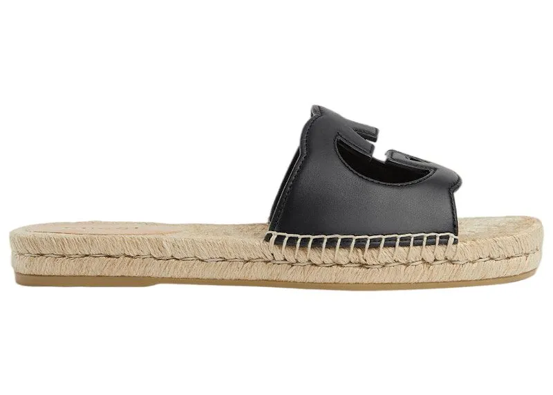 Gucci Interlocking G Cut Slide Sandal Black | 725260 US000 1000