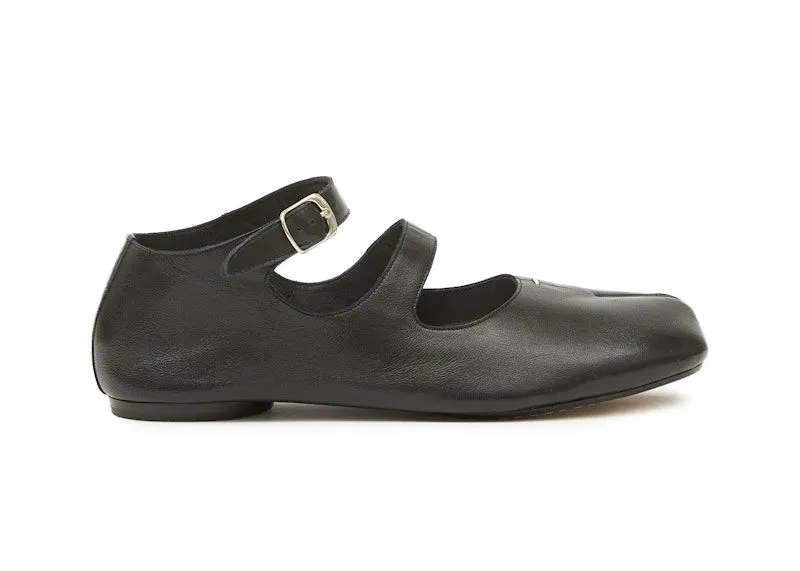 Maison Margiela Tabi Ballerina Double Strap Flats Black | S58WZ0109 PR869 T8013