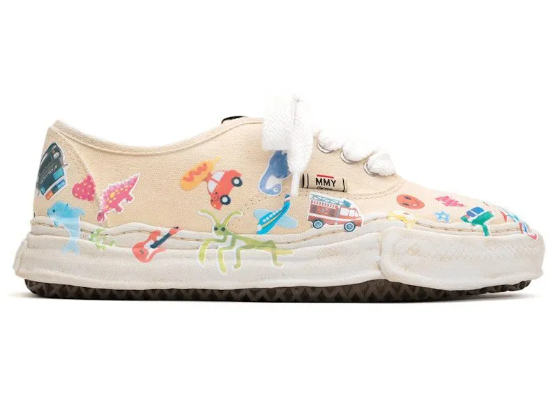 Maison Mihara Yasuhiro Baker OG Sole Canvas Low Printed Sticker White | A14FW745-WHT