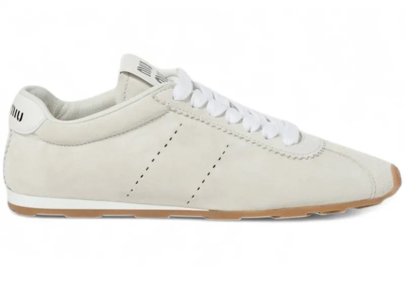 Miu Plume White Suede Gum | 5E114E-054-F0009