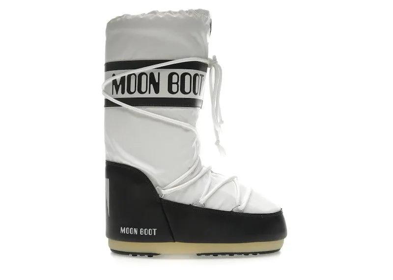 Moon Boot Icon Nylon Boot Black White | 80D1400440-NA02