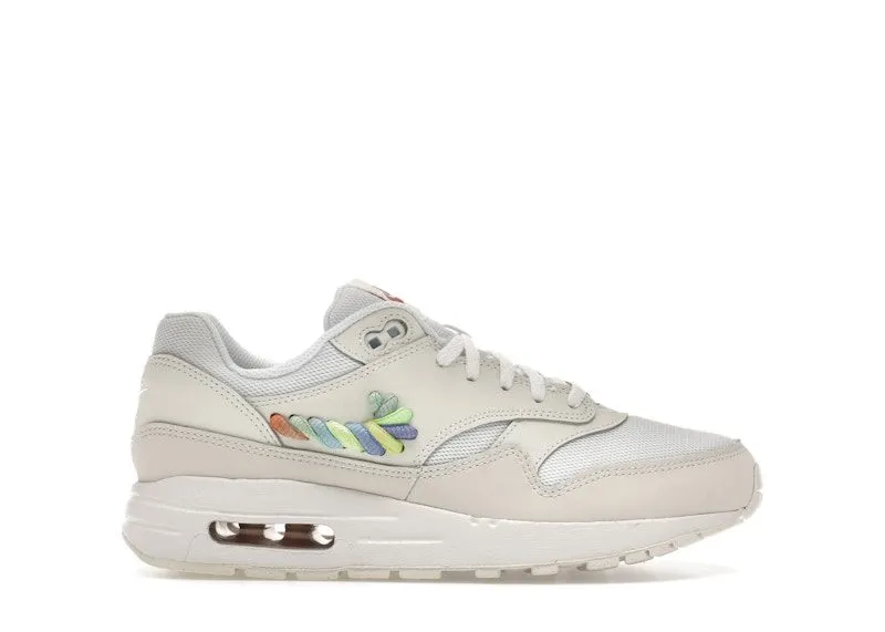 Nike Air Max 1 SE White Rainbow Lace Swoosh “White / Summit White / Terra Blush” | FN4782-100