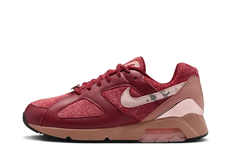 Nike Air Max 180 Apron Records Bloodline “Team Red / Fossil Rose / Pink Oxford” | FZ3309-600