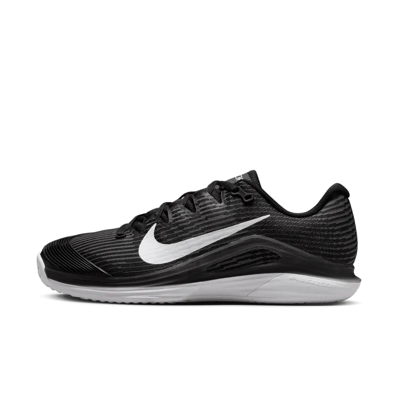 Nike Court Vapor 12 Clay Black Dark Smoke Grey White | HQ6027-001