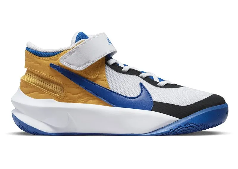 Nike Team Hustle D 10 FlyEase White Yellow Ochre Game Royal “White / White / Yellow Ochre” | DZ2760-141