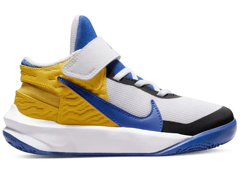 Nike Team Hustle D 10 FlyEase White Yellow Ochre Game Royal “White / White / Yellow Ochre” | DZ2761-141
