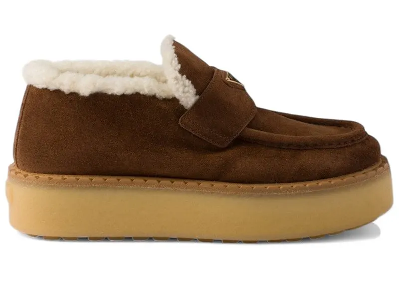 Prada Suede Loafers Cacao Brown Sherling | 1D717N_JFT_F0324_F_ZD50