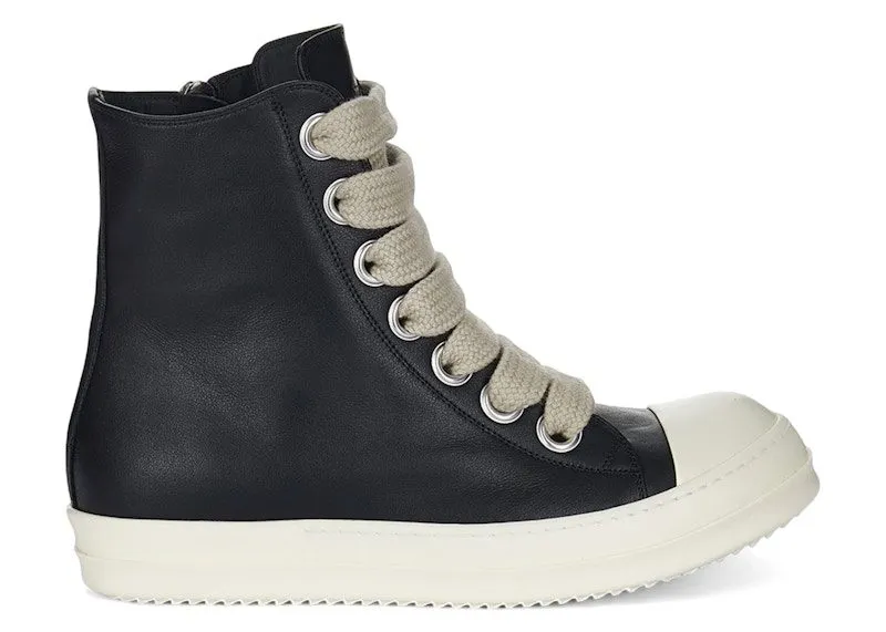 Rick Owens Jumbo Laced High Black Milk Leather “Black / Milk / Milk” | RP02E4878 LCOW2 911