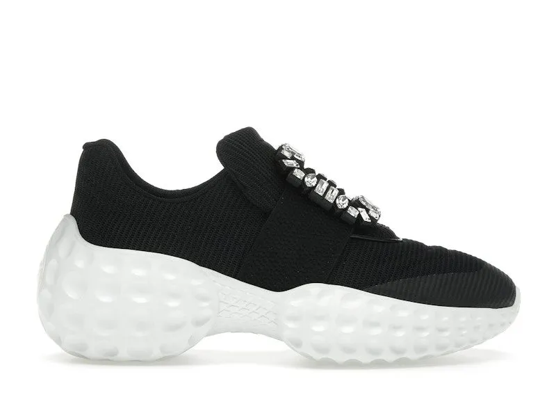 Roger Vivier Viv’ Run Light Black White Crystal Buckle | RVW63731340QPS9999