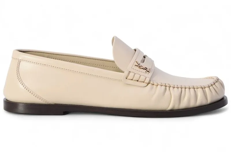 Saint Laurent Loafers Smooth Leather Marble White | 820648-AAELH-1001