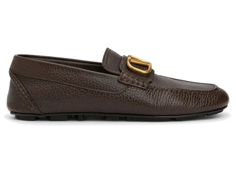 Valentino Driving Plaque Slip-On Loafer Brown | WY2S0C32 YST 0TO