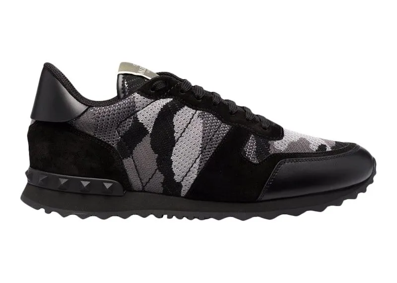 Valentino Garavani Rockrunner Mesh Fabric Camouflage Monochrome “Black / White / Grey” | YS0723QRK_52V