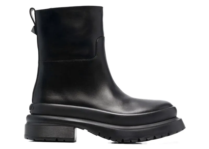Valentino Rockstud Almond-Toe Ankle Boots Black | WY0S0E82YYB0NO