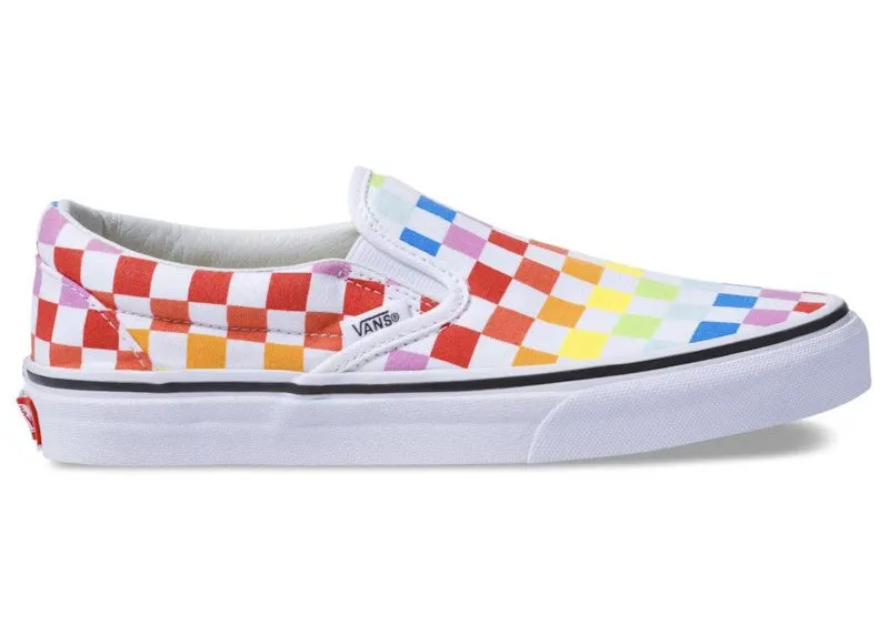 Vans Classic Slip-On Rainbow Checkerboard “Rainbow / White / Multi-Color” | VN0A3UT7U09