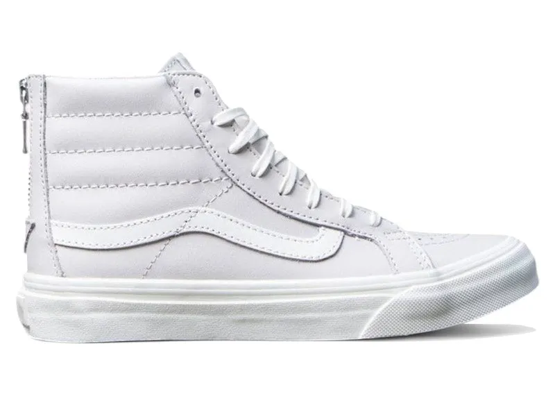 Vans Sk8-Hi Slim Zip Leather White Wind Blanc de Blanc | VN08GRMWU