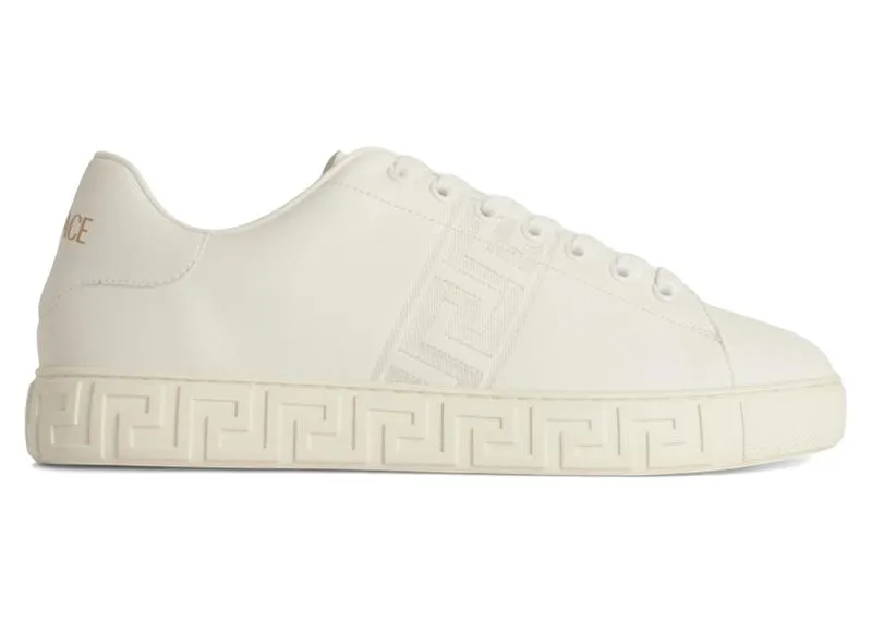 Versace Embroidered Greca White | 1014460 1A00776 2W320