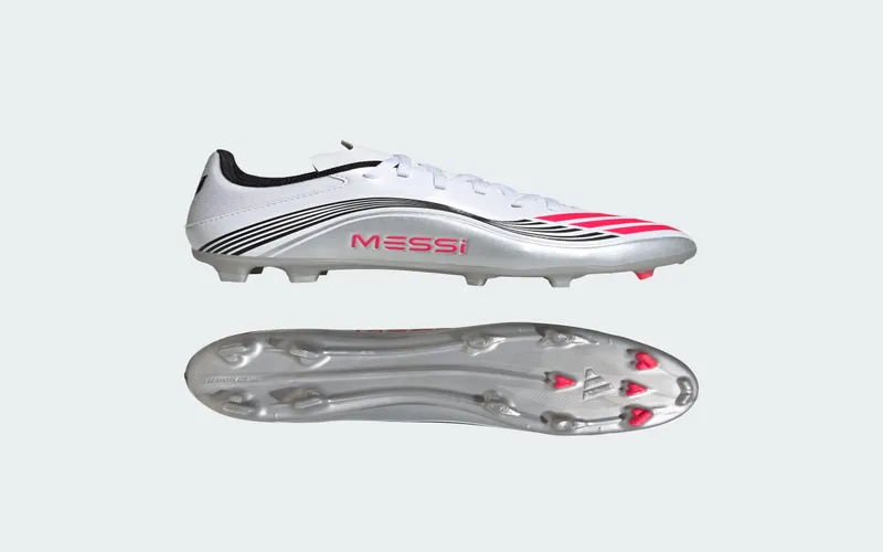 adidas F50 League FG/MG Messi Prestig10 Pack “Cloud White / Lucid Red / Silver Metallic” | JP7454