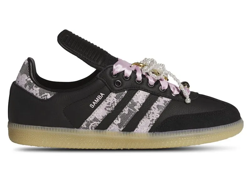 adidas Samba LT Black Pink Floral Pearls “Core Black / Clear Pink / Bliss Pink” | KJ6086