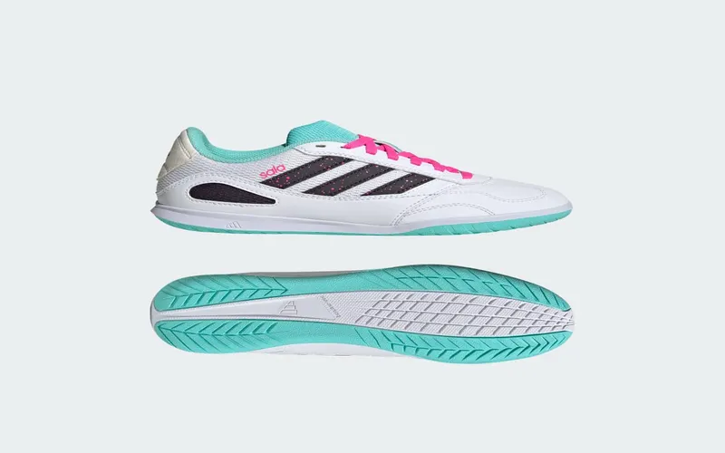 adidas Super Sala Competition 3 Indoor Cloud White Aurora Black Flash Aqua | JR5400