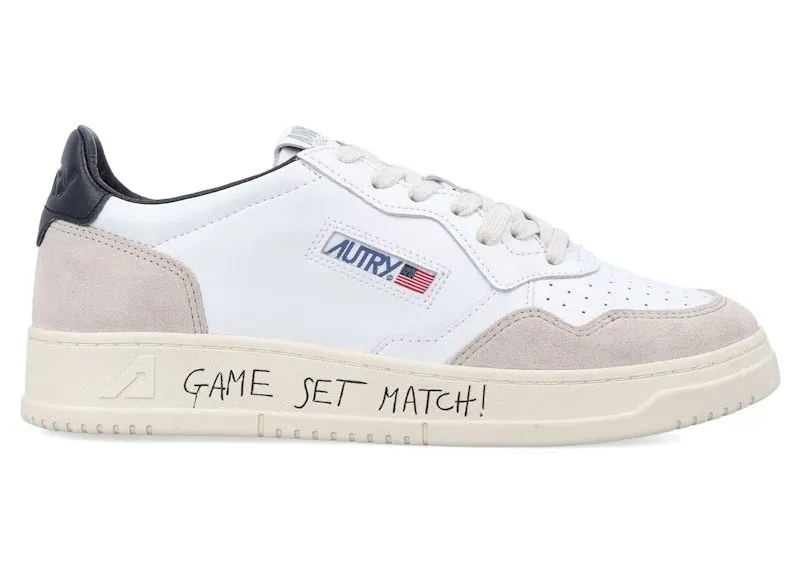 Autry Medalist Leather Low Game Set Match! White Black Grey | AULM-MA04