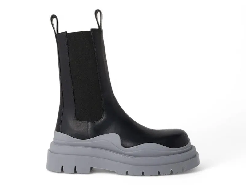 Bottega Veneta Military Calf Tire Boots Black Vapor “Black / Vapor / Vapor” | 630284 VBS50 1378