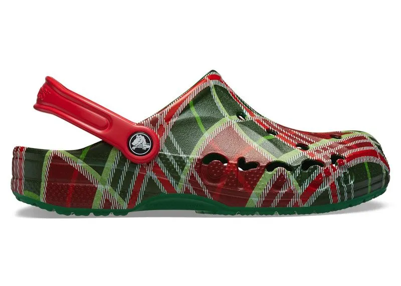 Crocs Baya Clog Holiday Plaid Kelly Green | 210752-310
