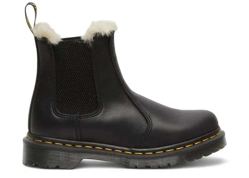 Dr. Martens 2976 Leonore Wyoming Faux Fur Lined Chelsea Boot Black | 21045001