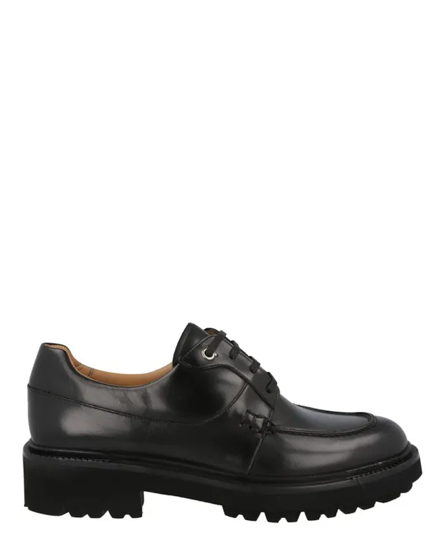 Ferragamo Gorin Lace Up Derby Shoes Black | 020988-757637-M