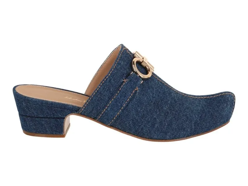 Ferragamo Phobos Denim Mules Blue | 01D437-752536-1C
