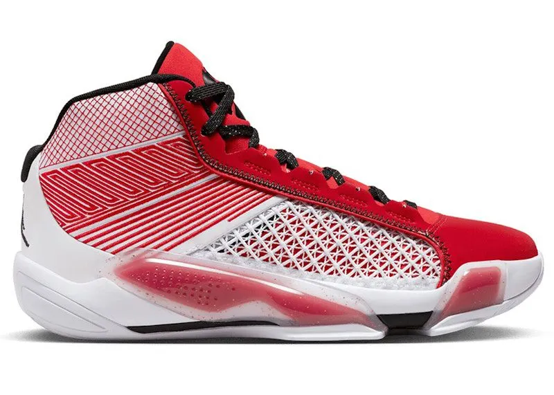 Jordan 38 PF Celebration (White Sole) “White / Black / University Red” | DZ3355-100
