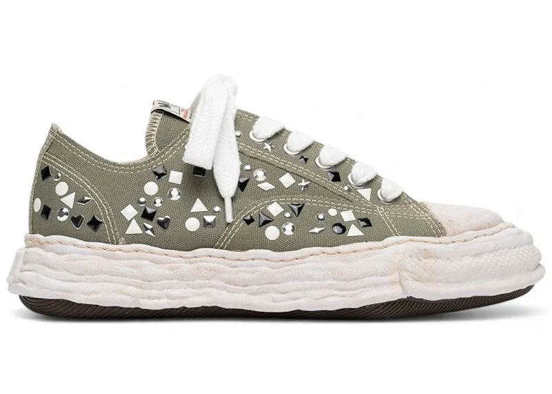 Maison Mihara Yasuhiro Peterson 23 OG Sole Embellished Canvas Low Green | A16FW724-GREEN