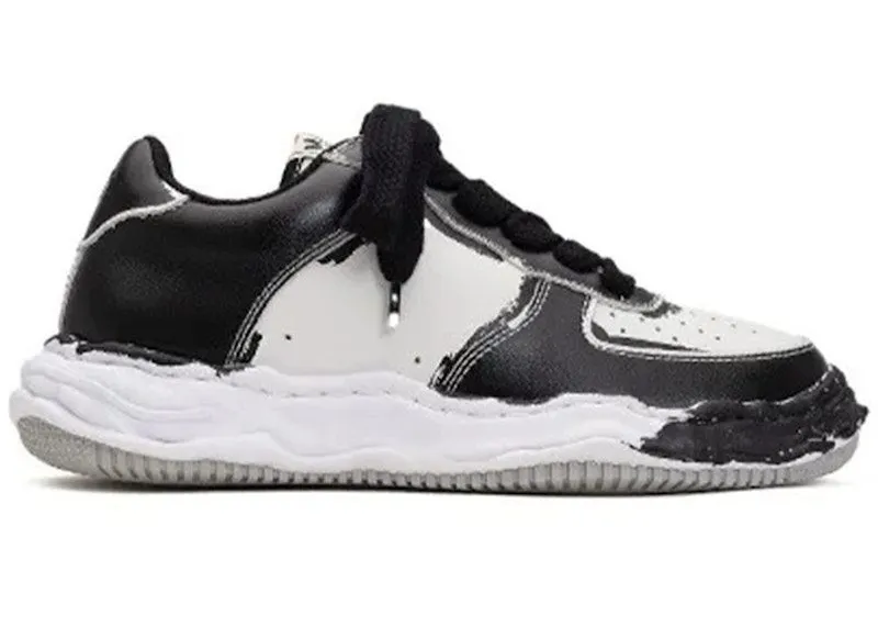 Maison Mihara Yasuhiro Wayne OG Sole Printed Leather Low Black White | A11FW725