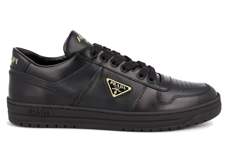 Prada Downtown Leather Low Top Sneakers Black | 1E792M_3LPH_F0002