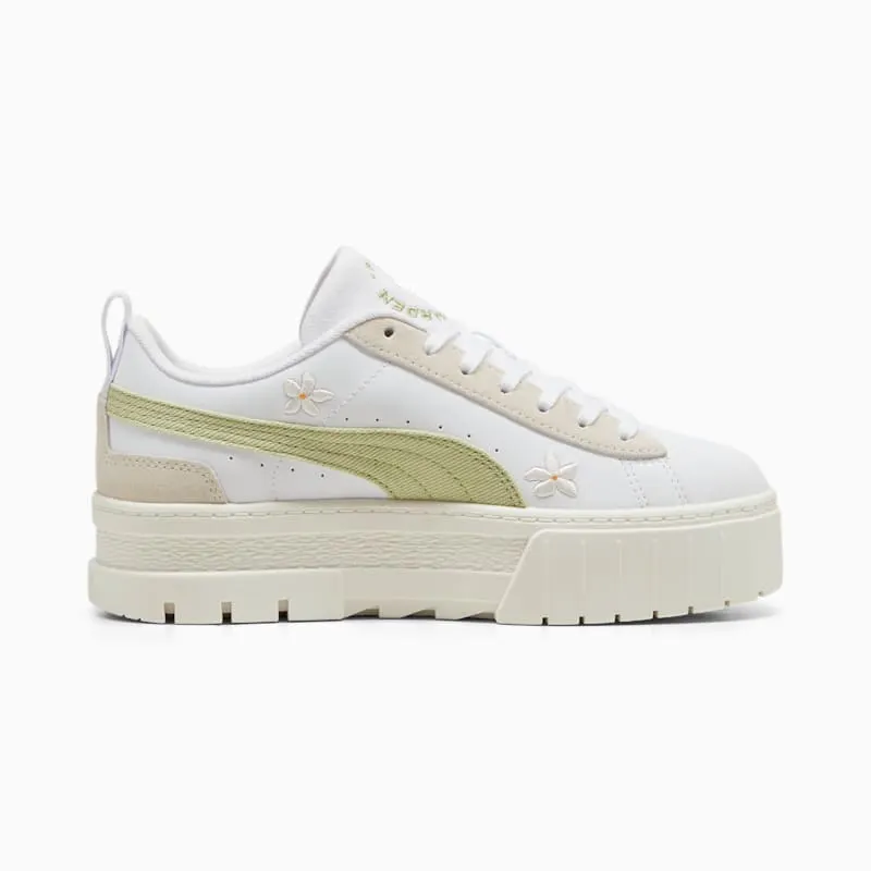 Puma Mayze Floral Embroidery White Pistachio Green | 399674-01