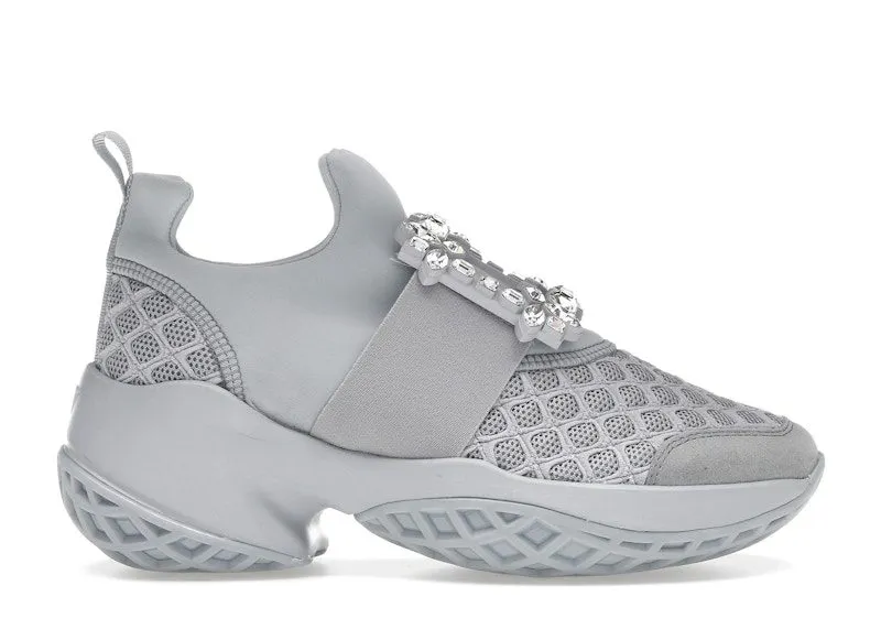 Roger Vivier Viv’ Run Fabric Grey Crystal Buckle | RVW50624180T5V1U52