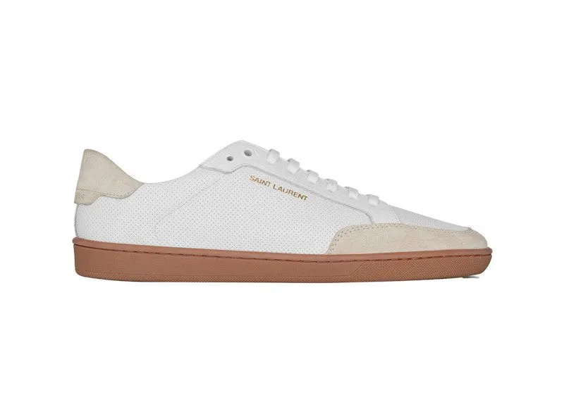 Saint Laurent SL10 Court Leather White Grey | 6032231JZF09674