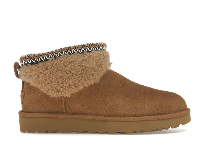 UGG Classic Ultra Mini Maxi Curly Boot Chestnut | 1158263-CHE