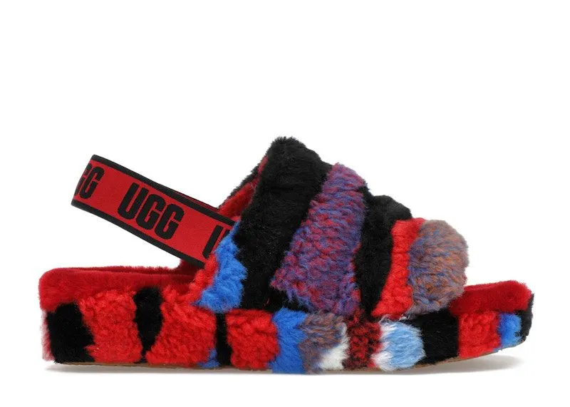 UGG Fluff Yeah Slide Cali Collage Red | 1118164-RED